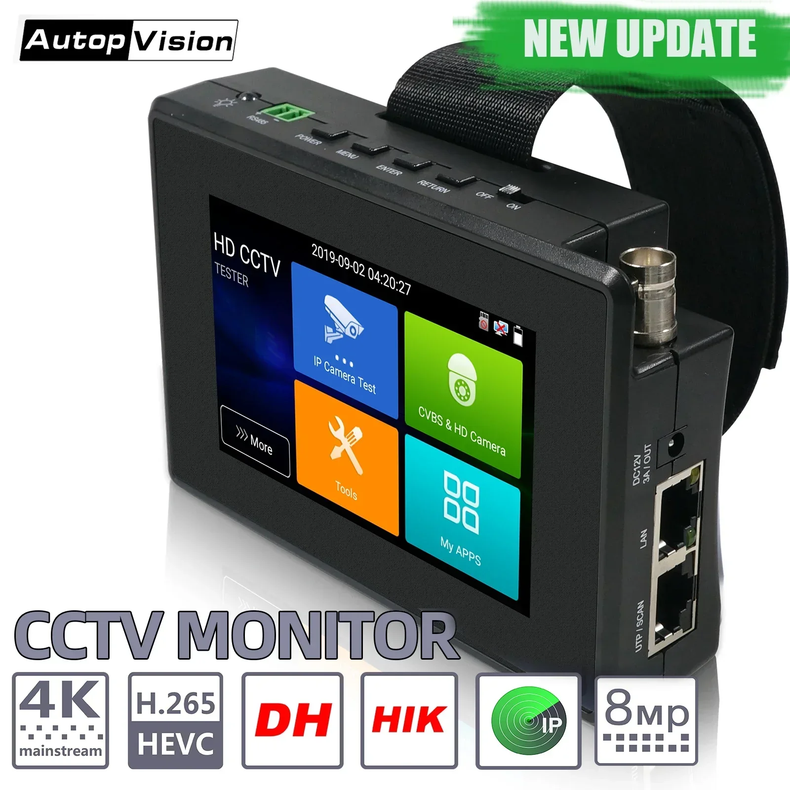 IPC1800plus  8MP 5-IN-1 TVI AHD CVI Analog IP CCTV Camera Tester Build in Battery Security Tester Monitor Video Audio Test PTZ