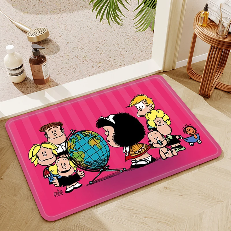 

Bath Mats Mafaldas Doormat Entrance Door Mat Washable Non-slip Kitchen Rug Room Rugs Balcony Carpet Home Foot Bathroom House