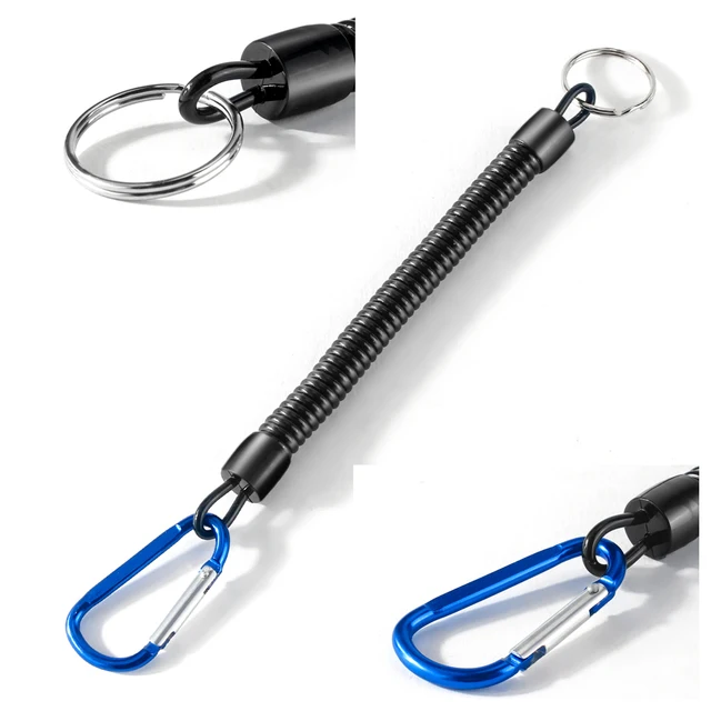 Ressort Hélicoïdal Keychain En Spirale Rétractable Theftproof Anti-perte Extensible Cordon De Sécurité Porte-clés En Métal Pour Clés Fermoir Wallet