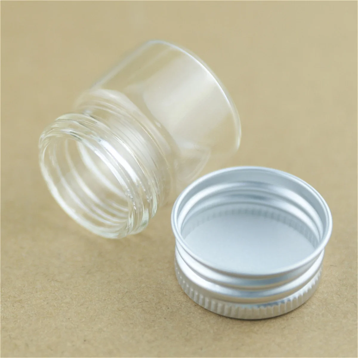 50/100 pcs/lot Small Glass Bottles Aluminum Caps 21*30*30mm 10ml Glass Jars Decorative Containers DIY Craft Vial Bottles