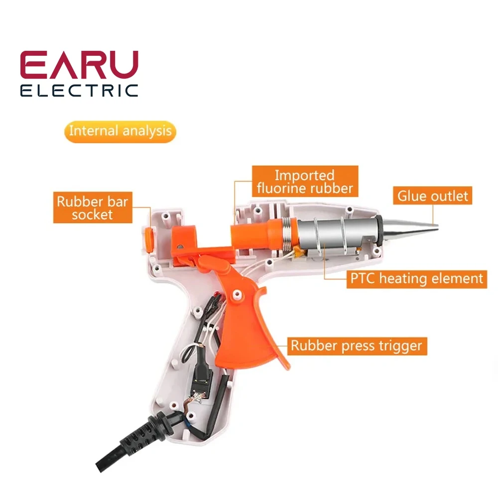 20W Hot Melt Glue Gun Clear Hot Melt Glue Sticks Mini Gun Industrial Mini Thermo Electric Heat DIY Repair Tool Plug AC 220V