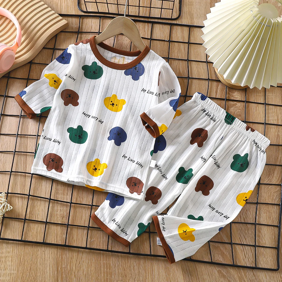 2025 New Children's Home Clothes Set Pure Cotton Boys Clothes