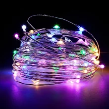 

5M LED String lights Silver Wire Valentine's Day Garlands Fairy Light Wedding Decorations Bedroom Living Room Party Light String