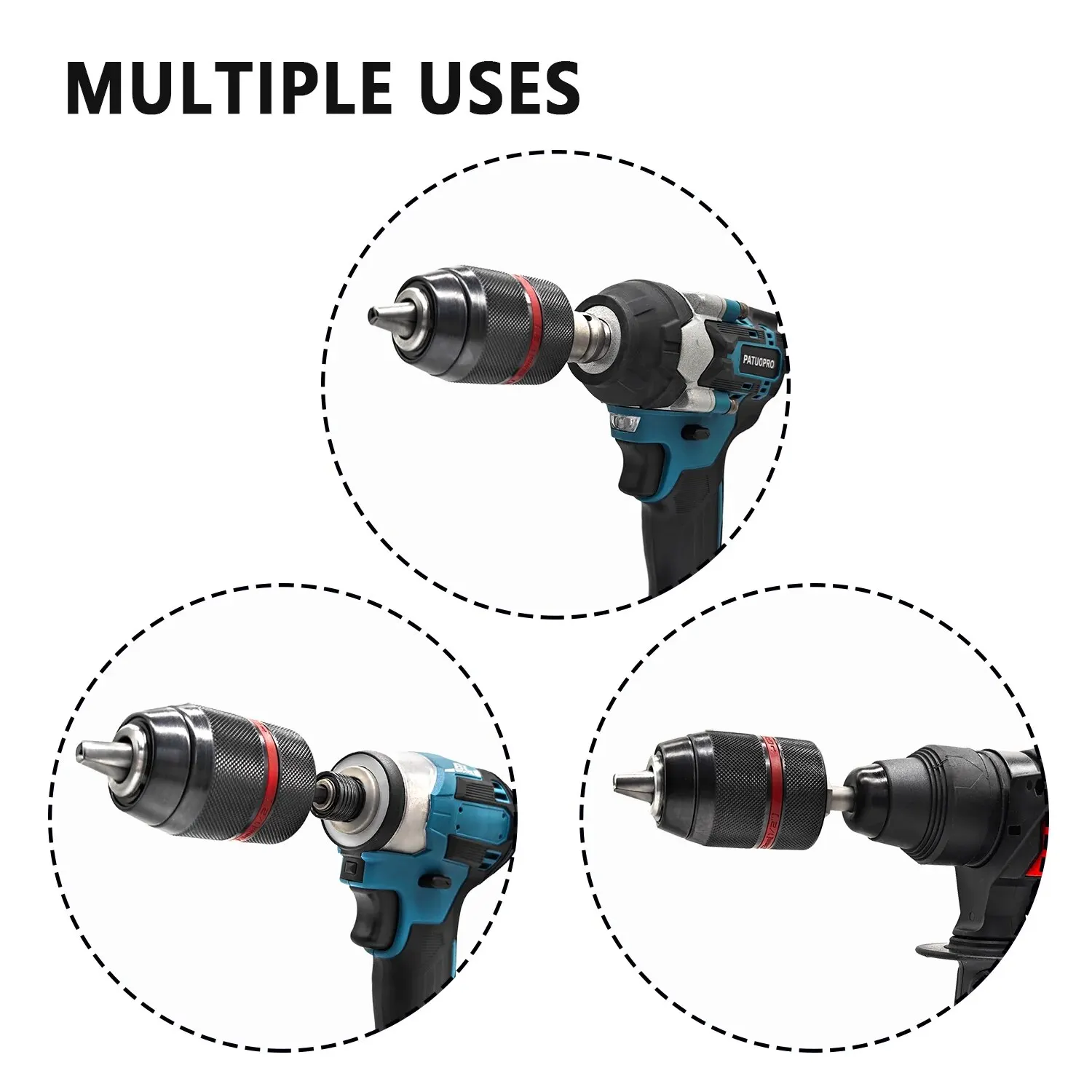 drill chuck adapter Metal Heavy Duty 1/2-20UNF 13mm Keyless Drill Chuck Hex Shank SDS Socket Square Female Adaptor Hardware Tool Professional
