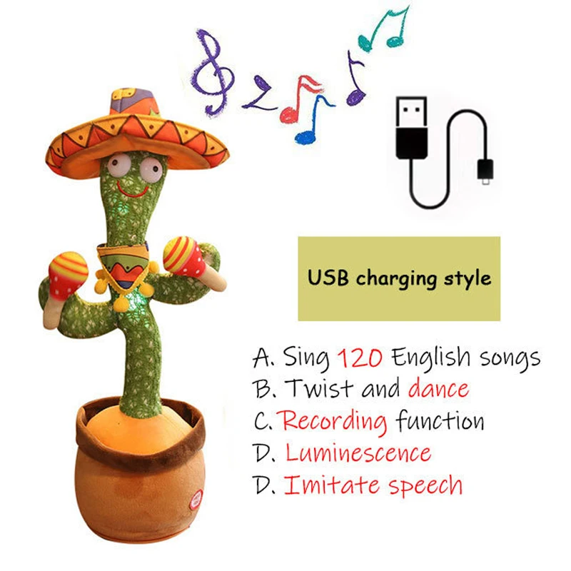 2022 Dancing Cactus Speak Electronic Plush Toys Twisting Singing Dancer Talking Novelty Funny Music Christmas Gifts Bluetooth 