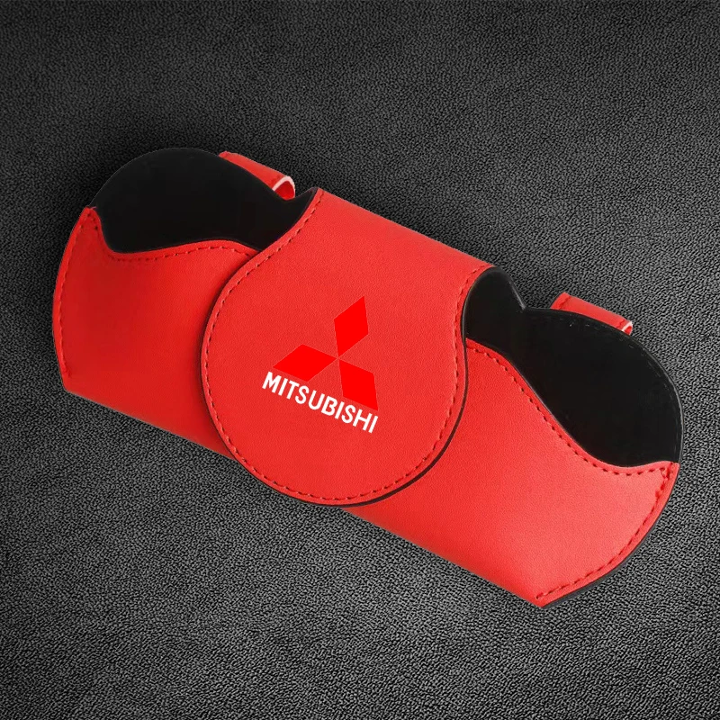 Car Glasses Case Auto Sun Visor Suede Glasses Holder Sunglasses For Mitsubishi Asx Lancer Outlander Pajero Ralliart Car car accessories