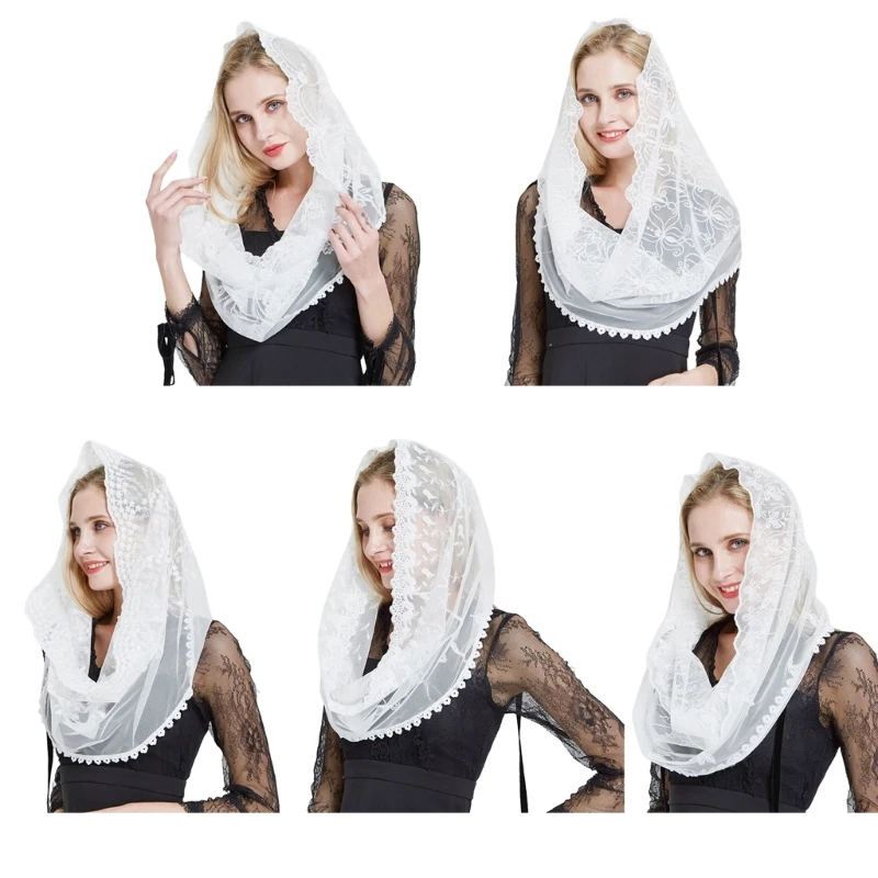 Mantilla Veil Catholic Church Veil Lace Head Cover Women Church Mass Veil Headcovering Latin Mass Chapel Veil Mass Veil