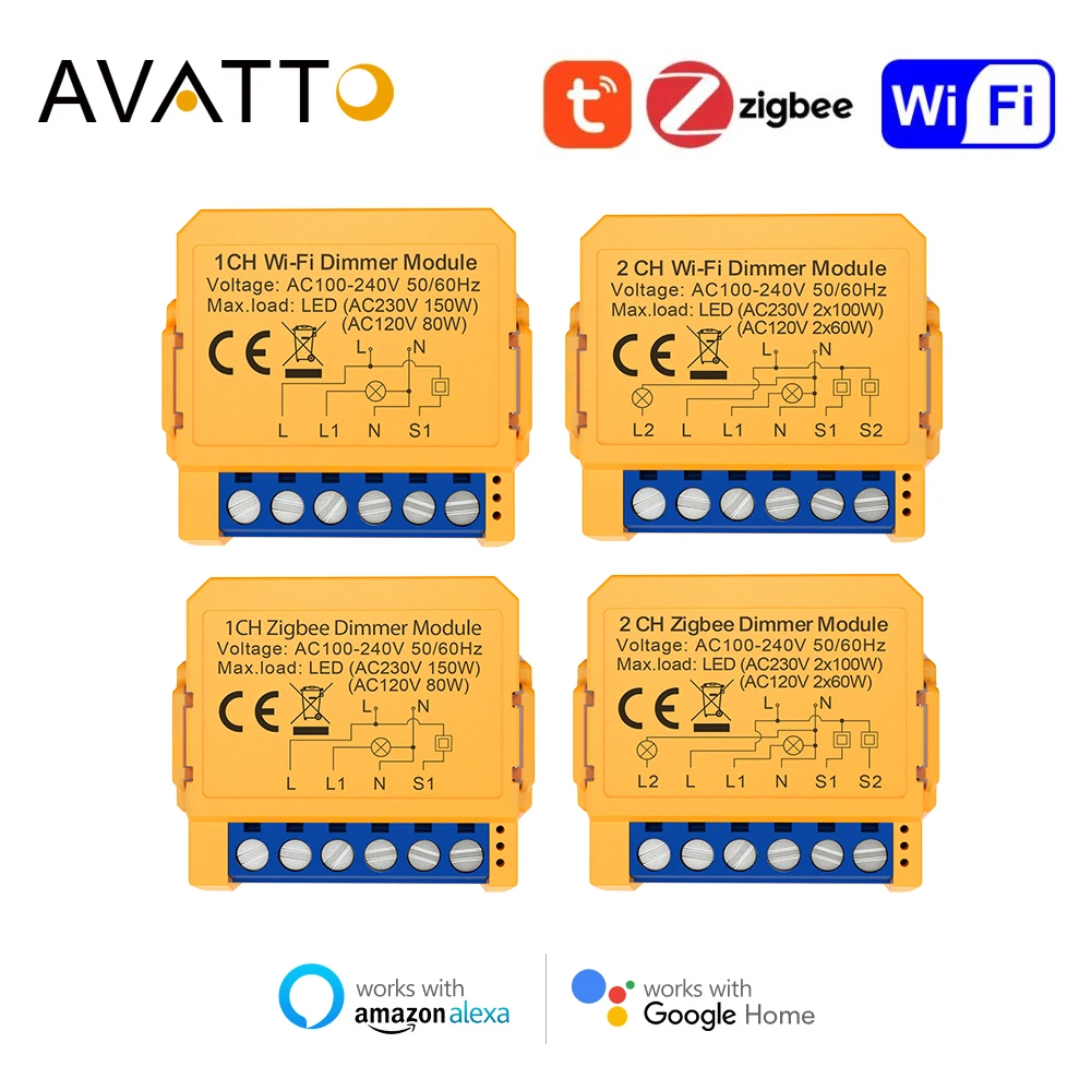 AVATTO 투야 스위치 모듈, 와이파이 지그비 스마트 홈 DIY 차단기, 양..