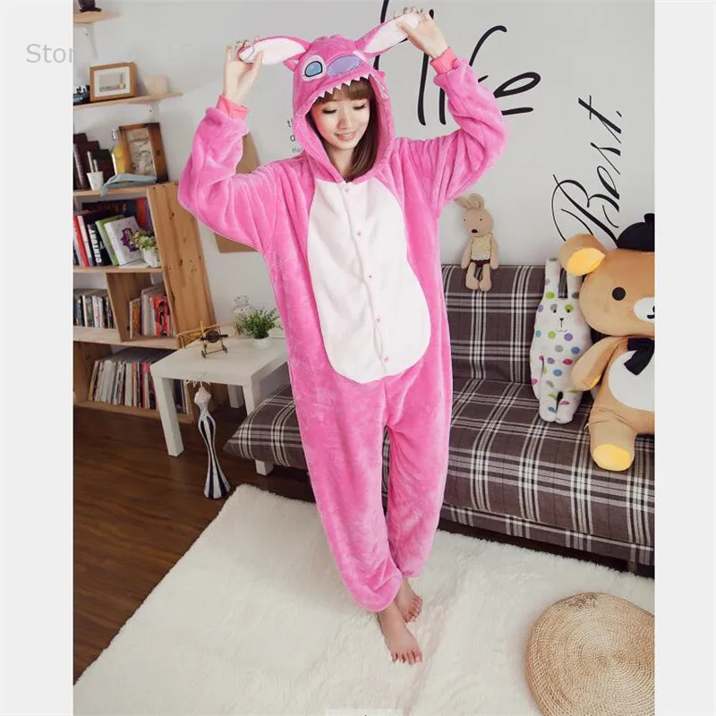 Kigurumi Blue Stitch Onesies Pajamas Cartoon Animal Cosplay Pyjamas Adult Onesies Costume Party Dress Halloween Pijamas