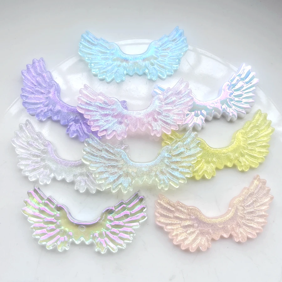 6pcs 55*25mm 천사 날개 플랫 백 라인 석 diy 쥬얼리 액세서리 만들기 머리핀 라인 석 탑 스크랩북 장식