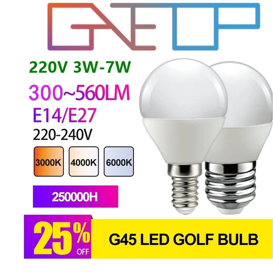 12PCS LED mini bulb G45 AC220V 3W-7W E27 E14 High light effect warm white light for chandelier down lamp kitchen bathroom