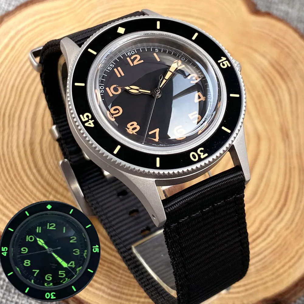 Super C3 Lume Bezel Mark 50 Fathoms Vintage Mechanical Diver Watch Men Nh35A Domed Sapphire 200M Custodia Impermeabile Sandblast 2023