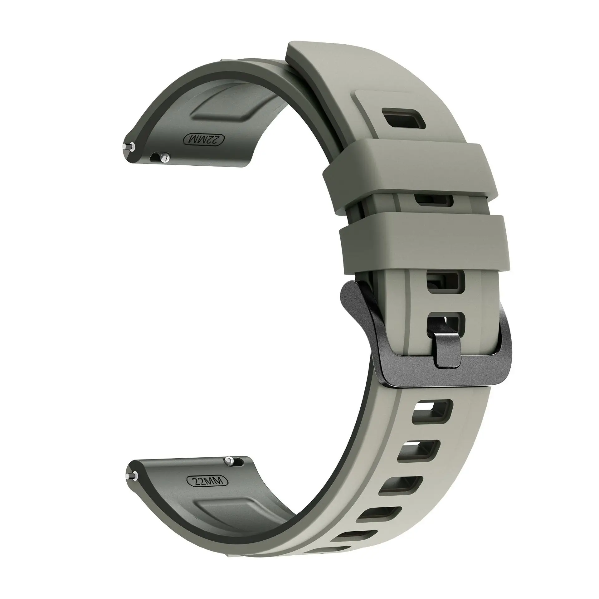 Durable 22mm Sport Silicone Watch Strap - Soft and Comfortable Fitness Band