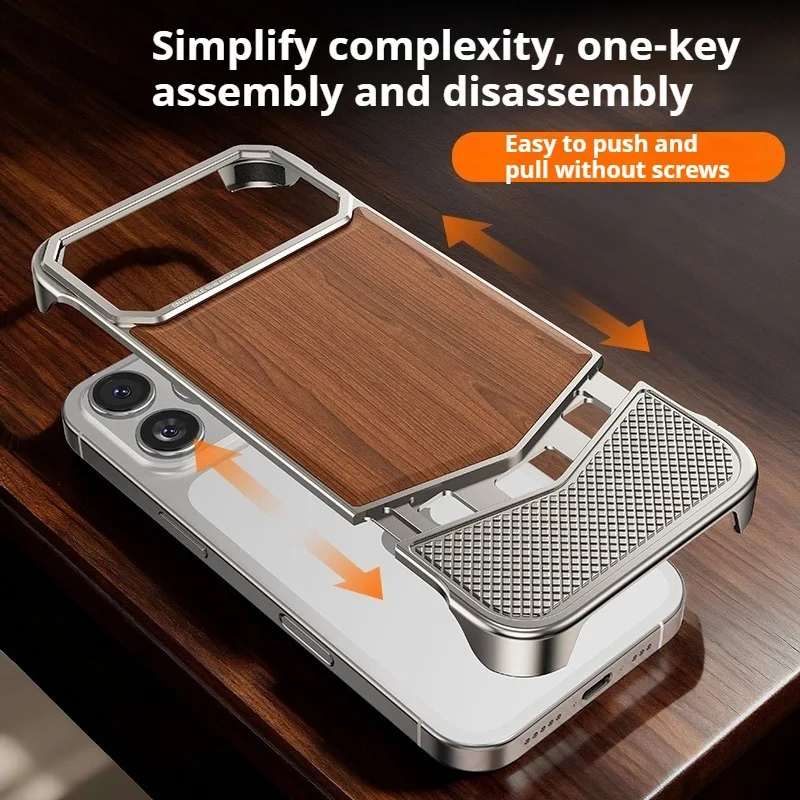 Eary Natural Wood for iPhone 17 Pro Max Case Frameless Shell for MagSafe Wireless Charging Military-Grade Shockproof Phone Cover