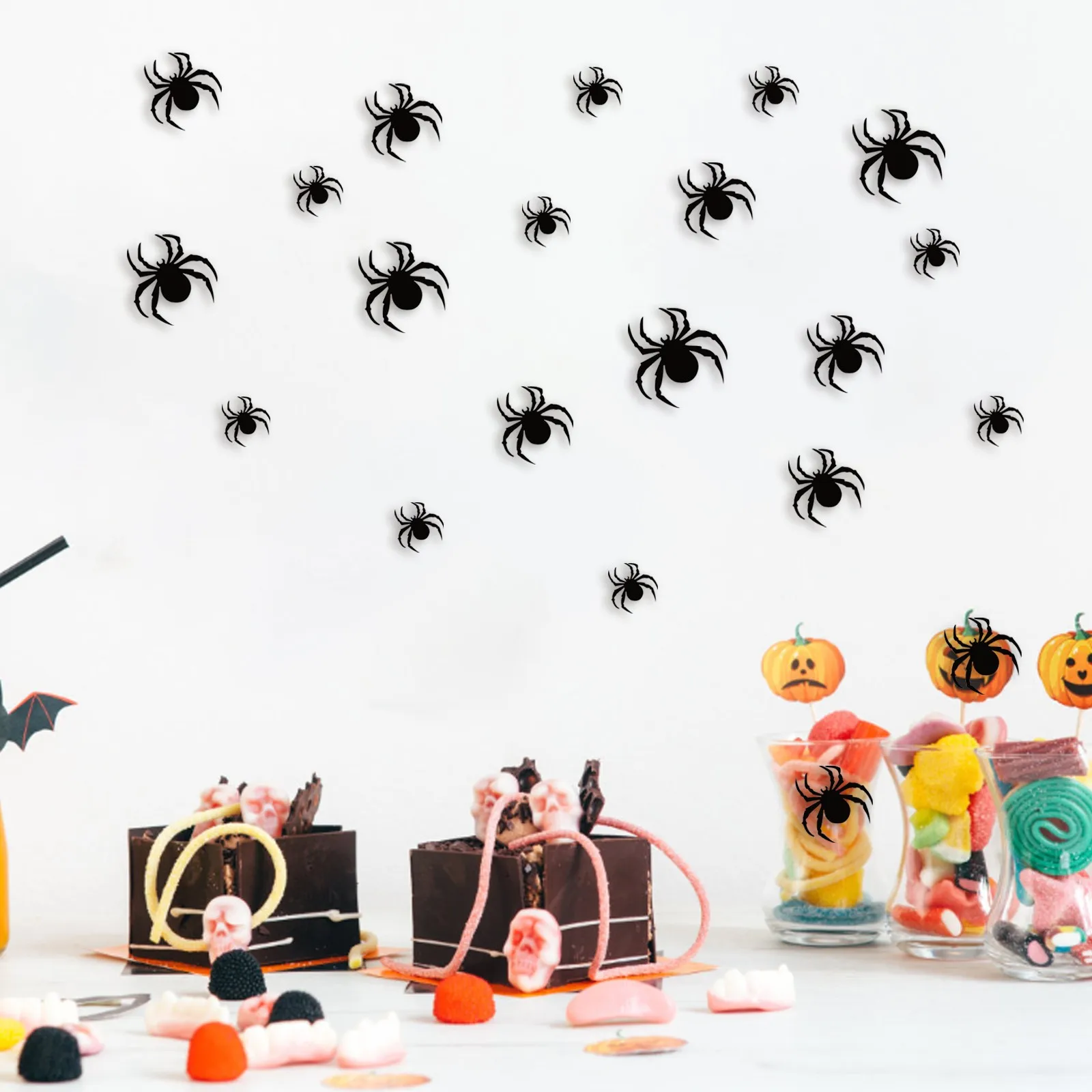 Wall Stickers 36pcs Halloween Spider Wall Stickers Black Spider Window Sticker Halloween Party Diy Decoration Decal Bar Room Horror Decor wall stickers