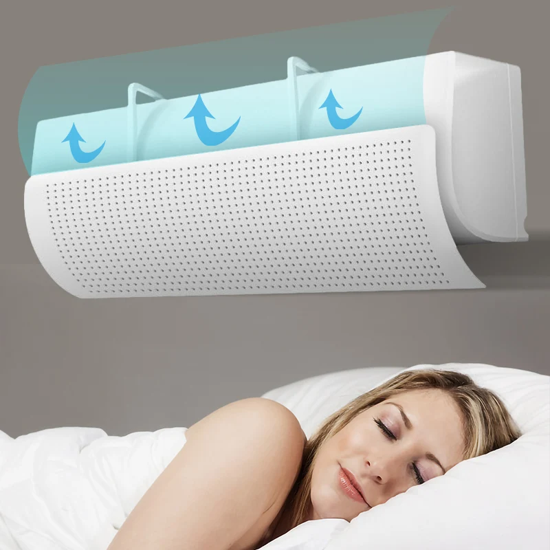 Déflecteur Climatiseur Réglable - Guide Air Télescopique - Bloque Vent Froid Direct - Blanc