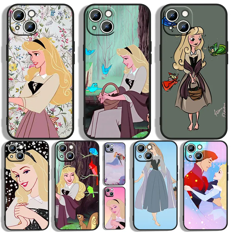Sleeping Beauty Phone Case Per Apple Iphone 11 12 13 14 Max Mini 5 6 7 8 S Se X Xr Xs Pro Plus Black Funda Cover Soft Back Capa