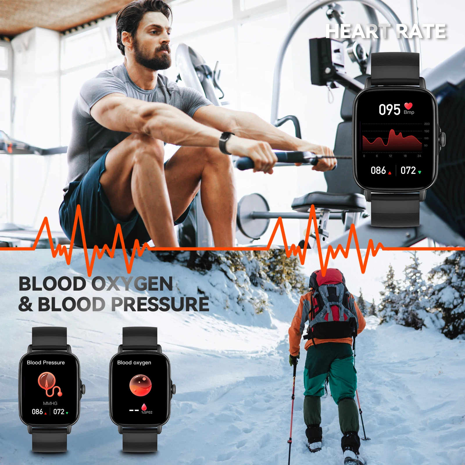 EIGIIS Smart Watch Men 1.69'' Full Touch Screen Fitness Tracker Bluetooth Call DIY GTS 3 waterproof Smart Watch for ios Android 4