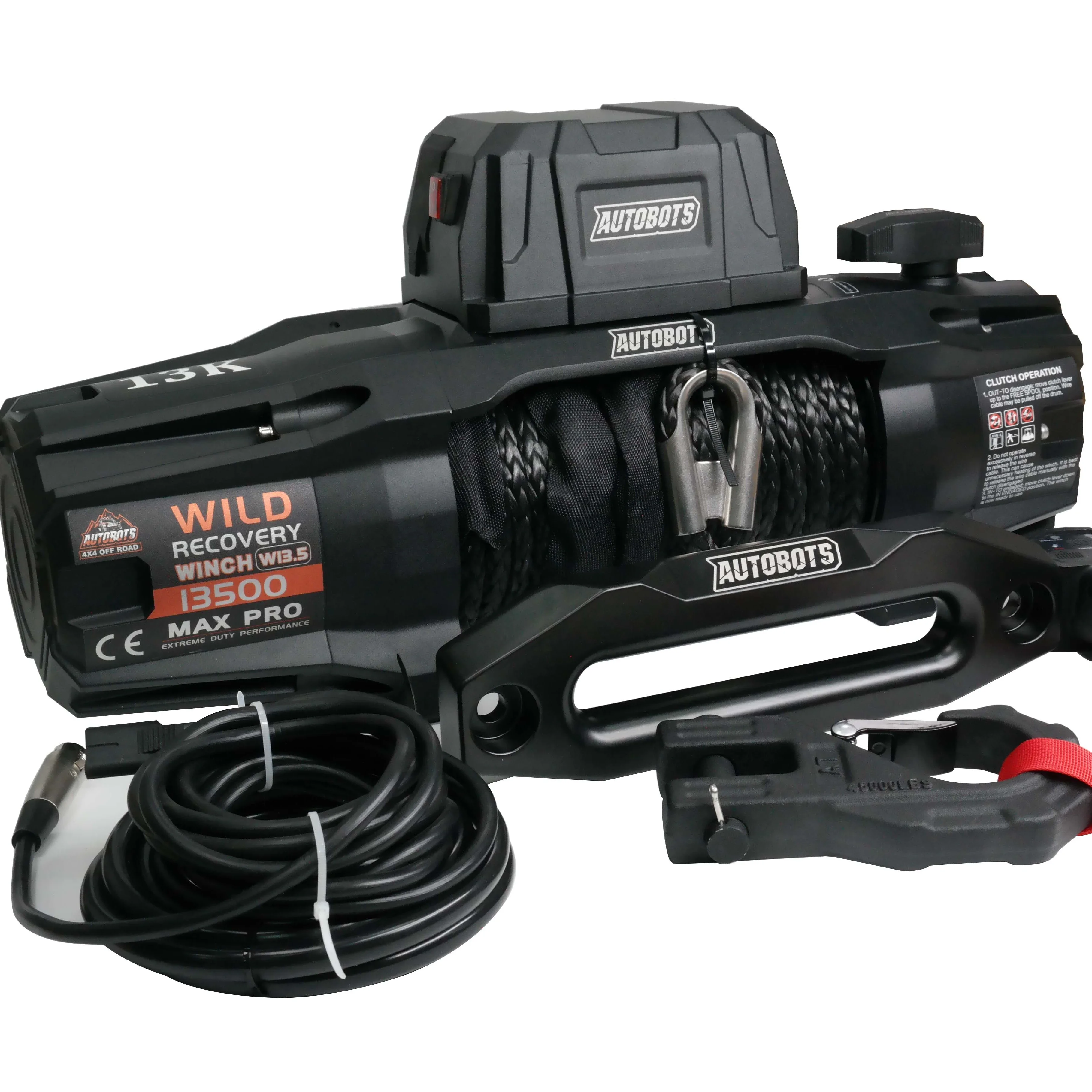 13500LBS car electric winch 24v 12V synthetic winch rope mounted electric Off road self rescue modification Towing