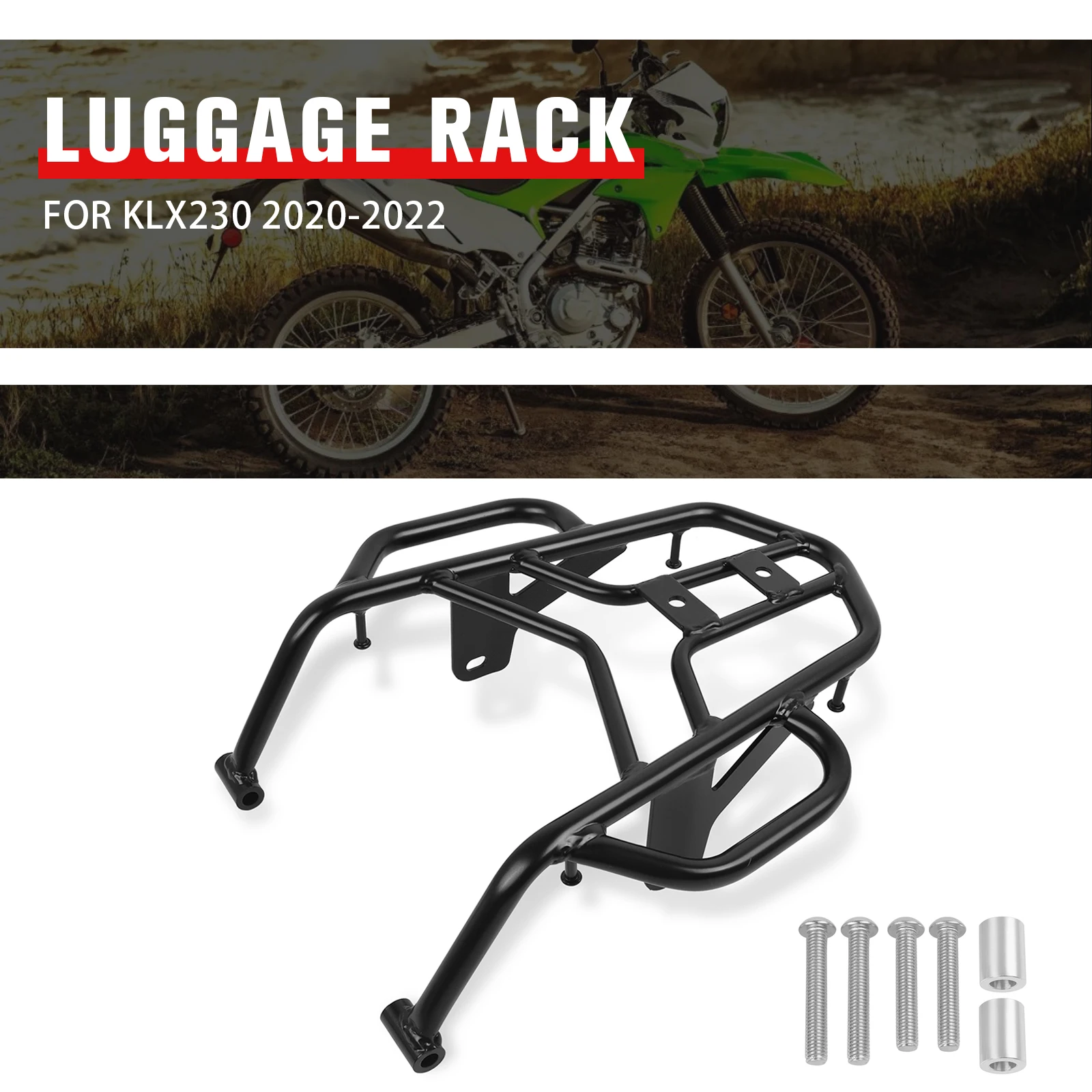 

Motorcycle Rear Luggage Rack With Handle Grip Luggage Support Cargo Shelf For Kawasaki KLX230 KLX230R KLX230SM KLX 230 2021-2024