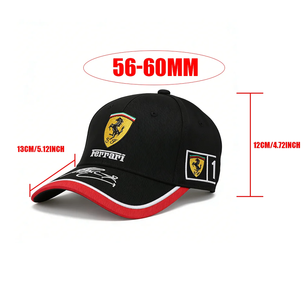 1pcs 자동차 배지 야구 모자 페라리 F1 F80 SF90 Stradale SF90Spider 296 GTB 밸브 용 조정 가능한 야외 스포츠 선 스크린 모자