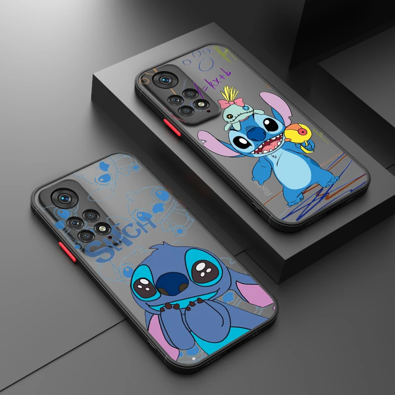 

Cartoon Stitch For Xiaomi Redmi Note 12 Turbo Speed 11 10 9 Pro Plus Max 4G 5G Frosted Translucent Hard Phone Case Phone Case