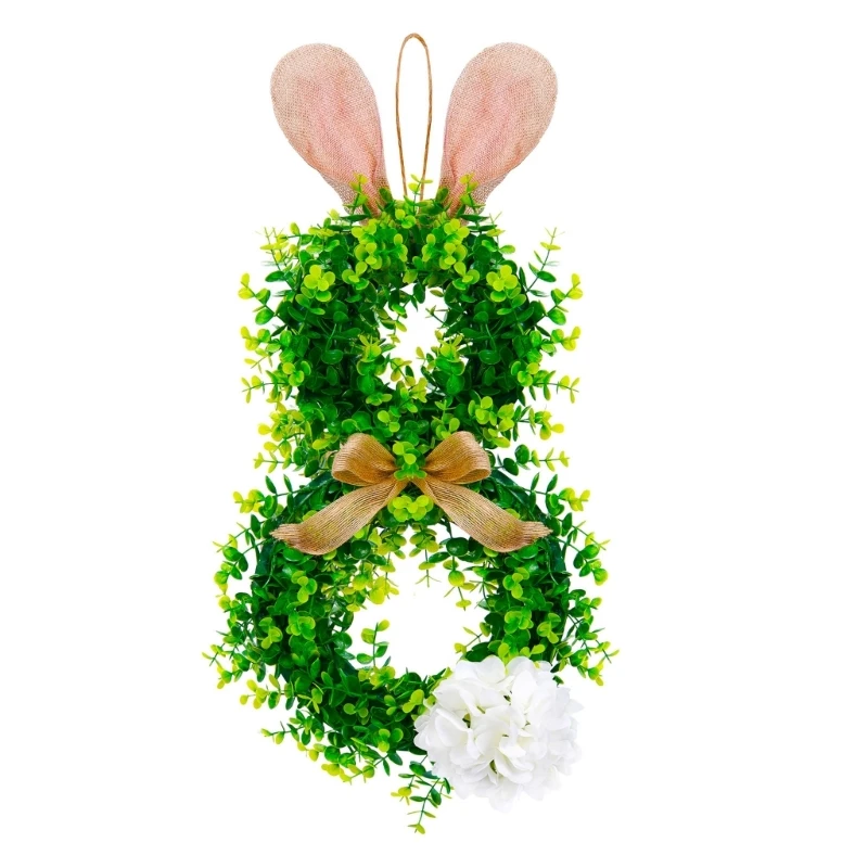 

Пасхальный висячий венок, украшение, милые кроличьи уши, дизайнерский декор, креативная передняя дверь, искусственный знак для