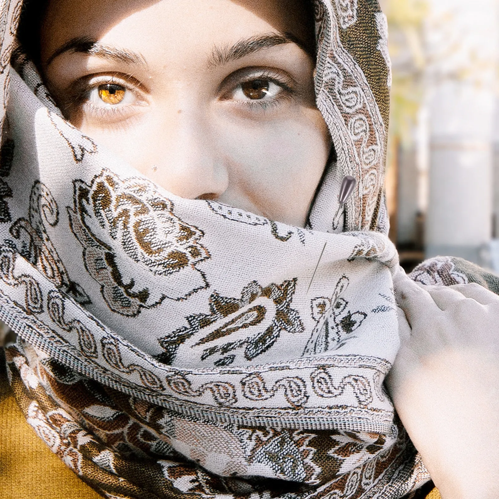 30Pcs 우아한 물방울 모양 숄 안전핀 진주 장식 금속 클립 스카프 히잡 의류 DIY 공예 제작 고정용