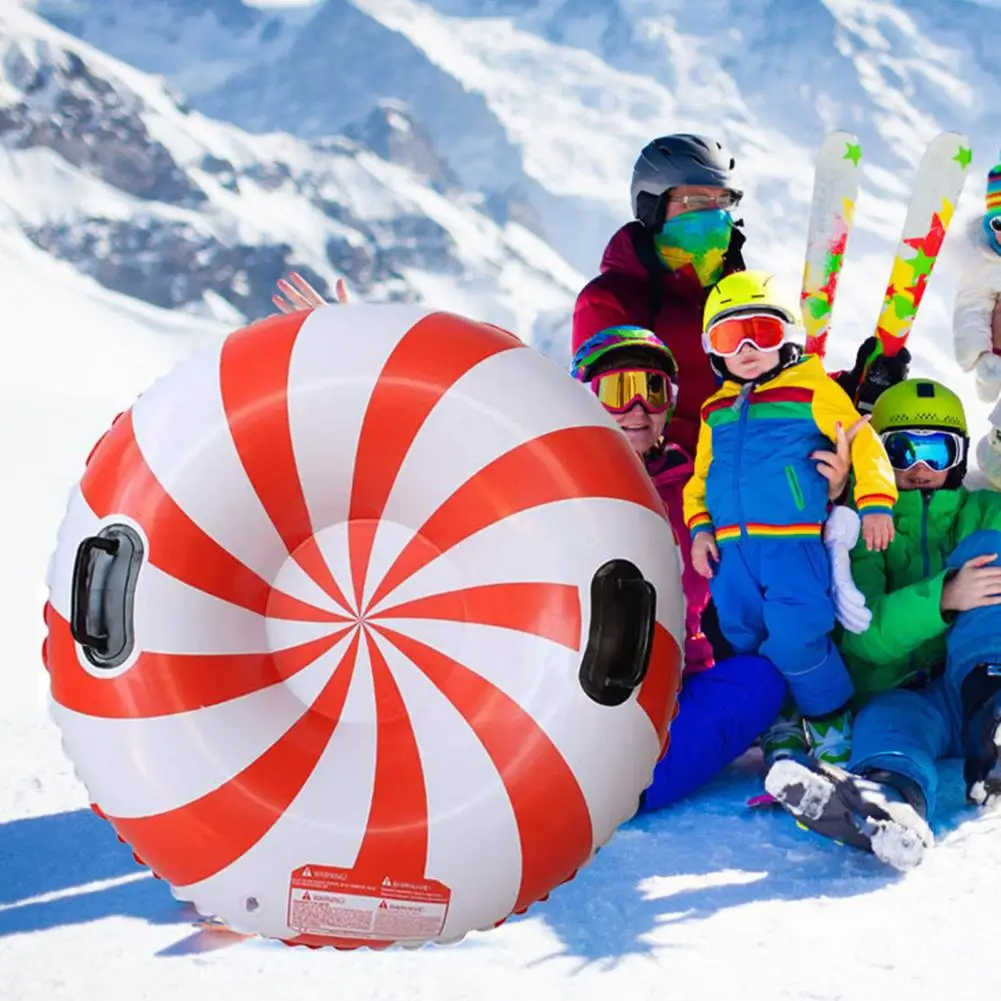 Snow Tube Inflatable Snow Sledding Tubes For Kids Adults Thickened Heavy Duty Sleds With Handles Winter Outdoor Sports Toys