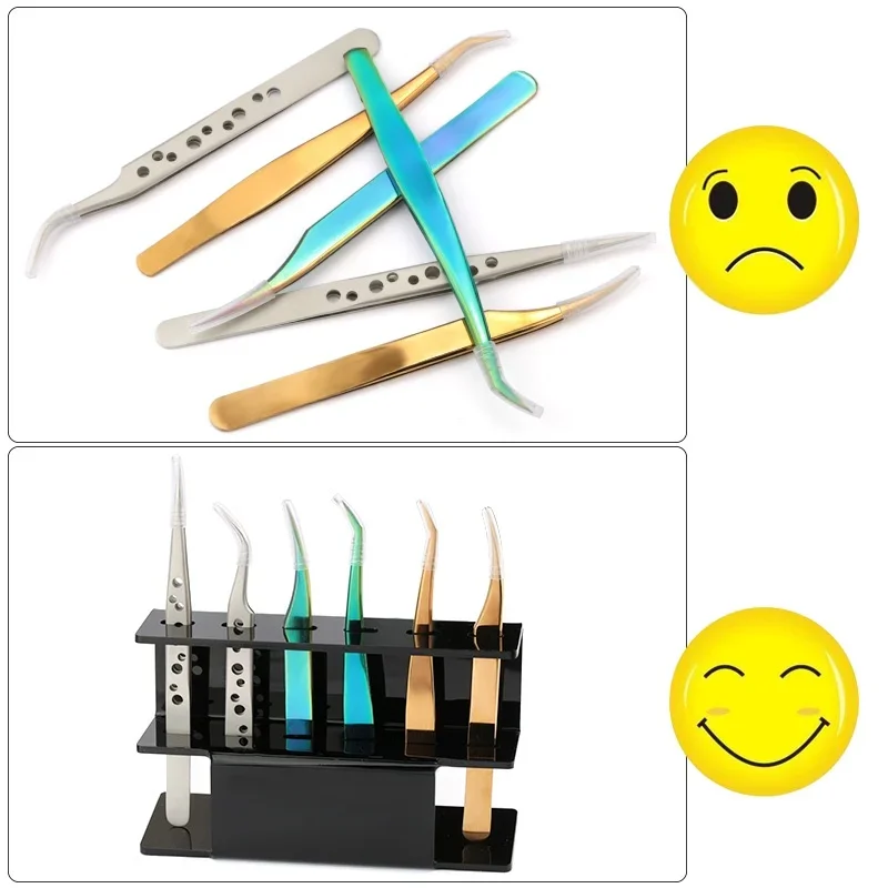 Acrylic Eyelash Tweezer Storage Holder Durable Tweezers Eyebrow Pencil Stand Shelf Eyelashes Extension Makeup Cosmetics Tool