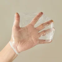Lot de 100 couvercles jetables en plastique alimentaire pour restes de cuisine et réfrigérateur, suspendables et à tirer 5