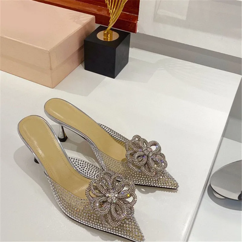 

Crystal Chaussures Femme Pointed Toe Women Shoes Slip On Sapatos Feminino Summer Stilettos High Heeled Sandalias Luxury Pumps