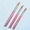 Round Sharp 1Pcs 3D Rhinestone Professional Salon Using Kolinsky Nail Drawing Painting Tools Sculpture Manicure Art Brush 8#6# 3