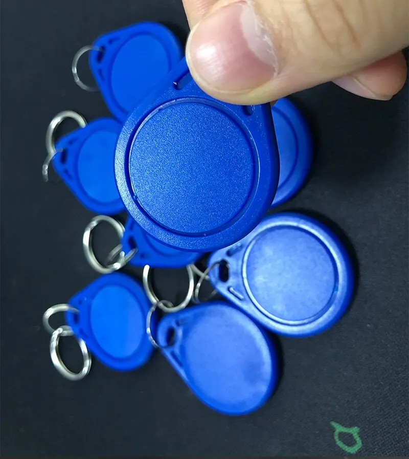Blue 100pcs/pack RFID 13.56Mhz IC Keyfob Token Key Ring For Access Control Compatible with MIFARE Classic 1K Card