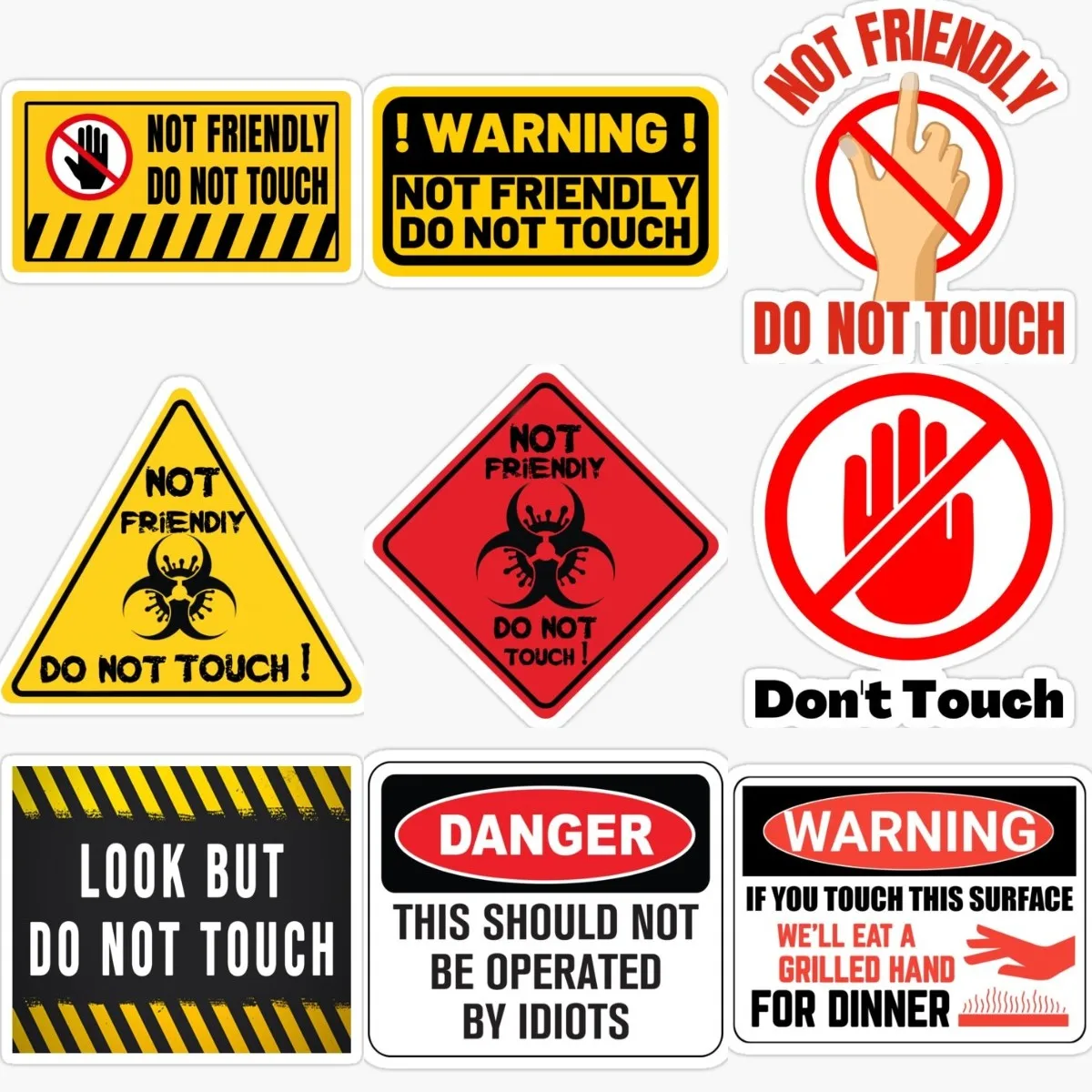

Do Not Touch Warning Sige Creative Stickers Car Motorcycle Laptop Bicycle Racing Helmet Table Wall Decorative Decal Assecories