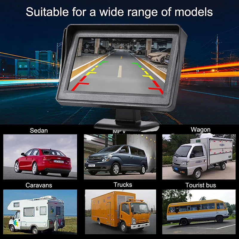 4.3Inch Parking System Camera for Vehicle Car Camera Rear View Camera Monitor Screen Reversing Camera for Car Car Accessories