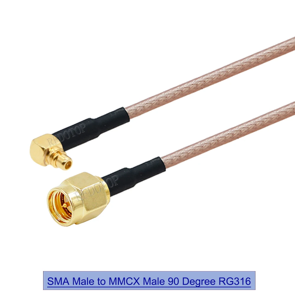 Cavi Per Antenne 5 Cavi Coassiali SMA A Treccia, Femmina A Maschio Ad Angolo Retto, RG174 20cm - Per Radio/Antenne Cavo Coassiale 20cm - Foto 3