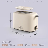 Automatic Toaster Household Toaster 2 Slices Bread Breakfast Toast Machine Mini Bread Sandwich Machine 2