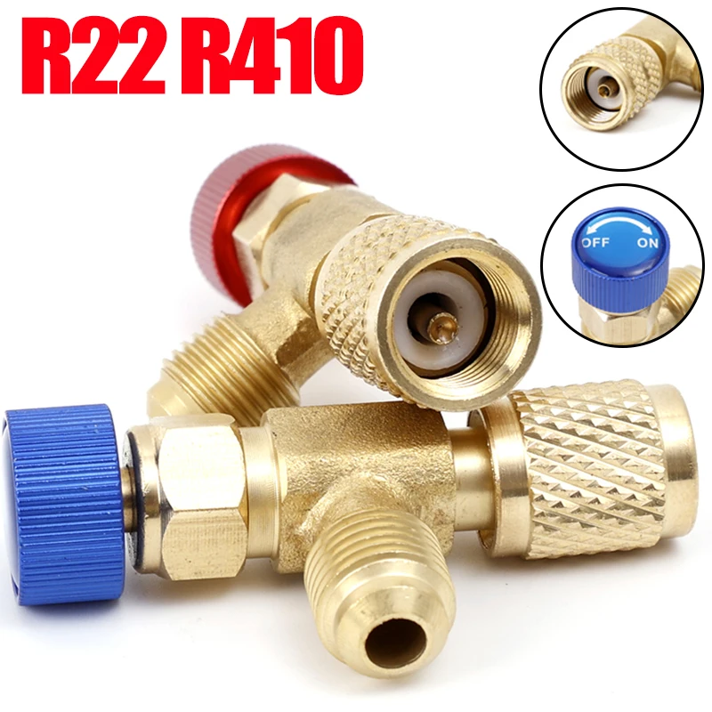 

Refrigeration Charging Air Conditioning Adapter For R410A R22 1/4" Liquid Safety Valve Hose R22 Copper Adapter Hand Tool Parts