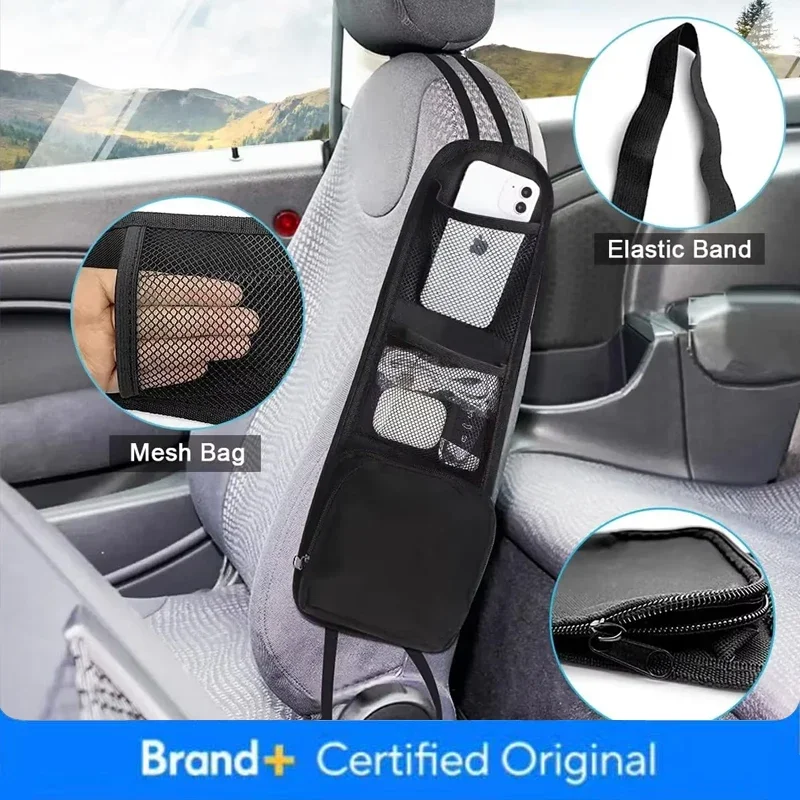 Car Seat Side Organizer,Multi-Pocket Seat Storage Hanging Bag,Car Multifunctional Storage Mesh Net Pocket,Can Hold Mobile Phone