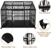 54 inch Heavy Duty Indestructible Dog Crate, Escape Proof Dog Cage Kennel with Lockable Wheels, High Anxiety Double Door 6