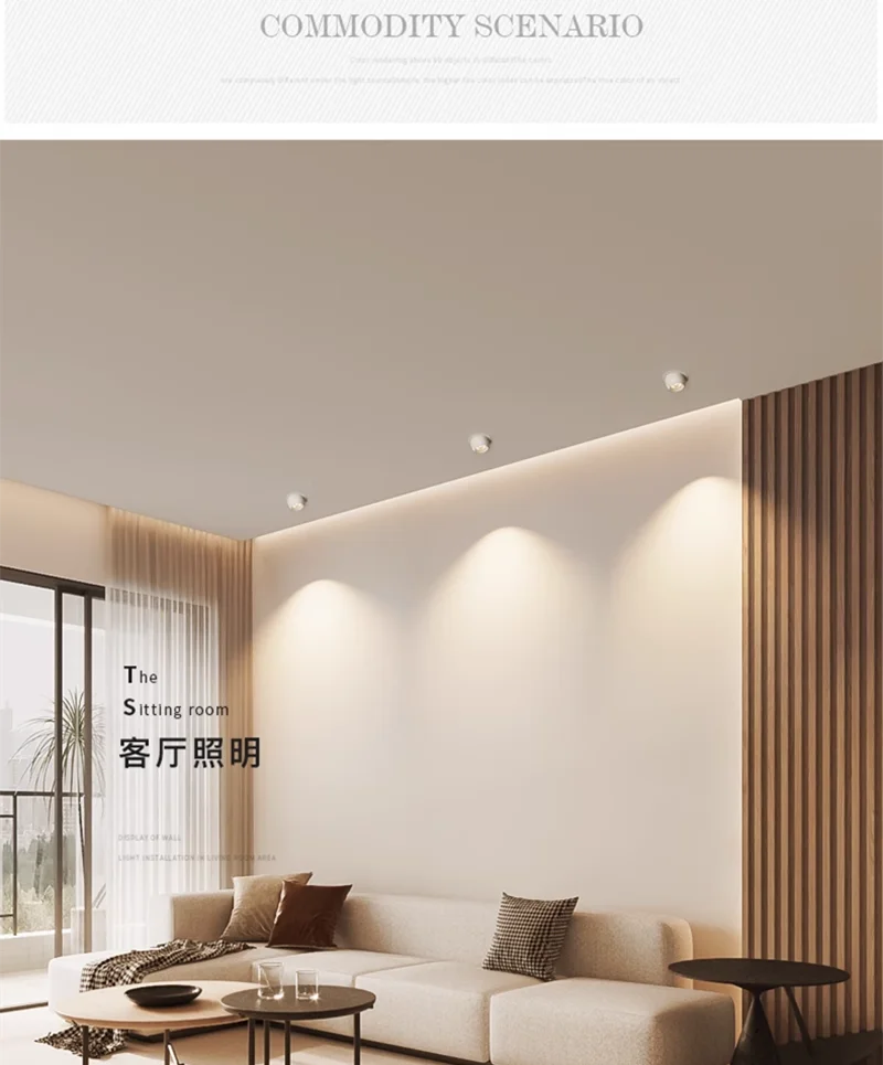 Description Picture 5 of itemCIR98 Rotating Embedded LED Downlights 7W 9W 12W 15W 20W COB Ceiling Spotlights Anti Glare Tube Lamp AC90-260V For Home
