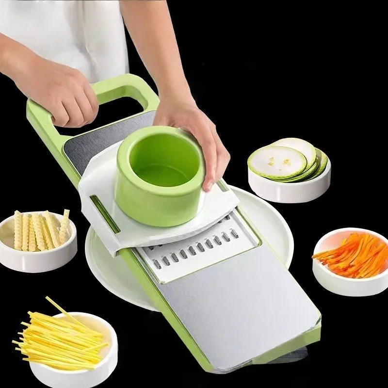 Multifunctional 6 kinds of blades  Vegetable Slicer Cutter Shredders Slicer With Basket Fruit Potato Chopper Carrot Grater ﻿