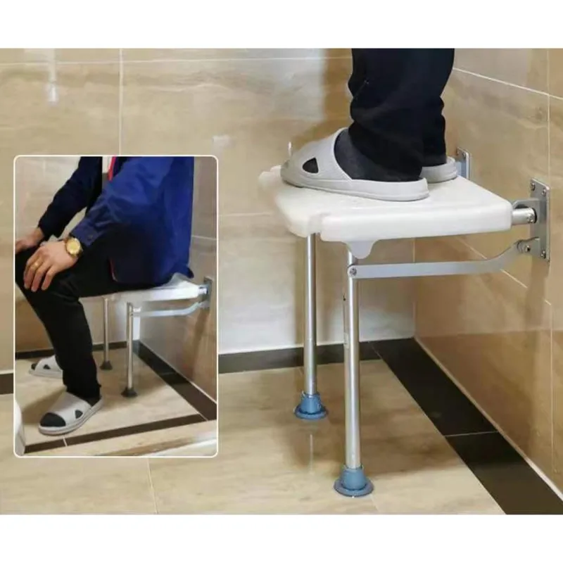 Bathroom Stool Folding Wall Mounted Elderly Anti-skid Shower Stool Bathroom Household Pregnant Woman Shower Chair ZE389