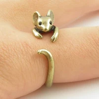 Cute Cat and Mouse Shape Open Ring for Women Antique Silver Color Modern Fashion Girls Finger Accessories Hip Hop Party Jewelry - Image 5