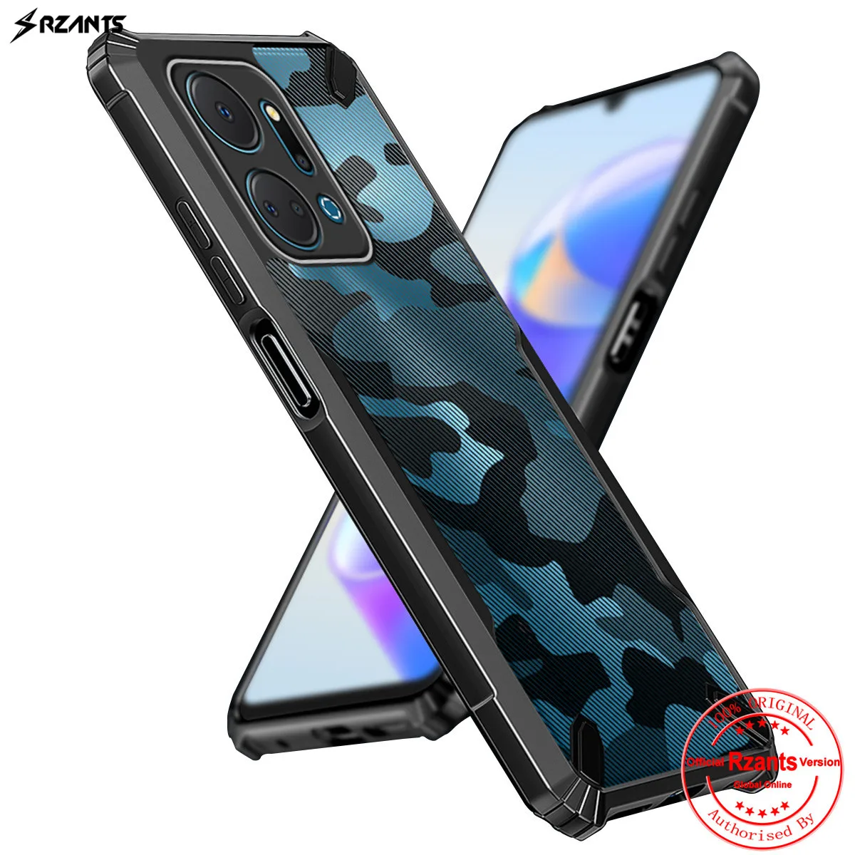Rzants For Honor X7A Back Case Camouflage Bull Conor Design Slim Cover Half Clear Case Camera Shell