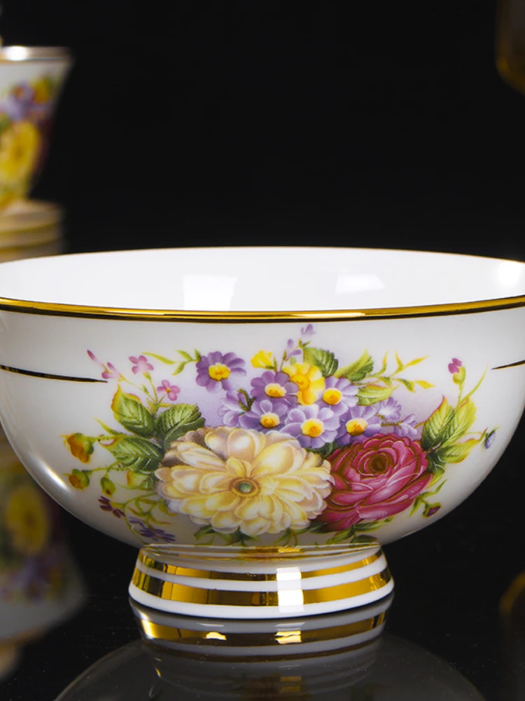 Ceramics Bone China Tableware Bowl and Plates Bowl Plate Soup Castle Spoon Western Cuisine Steak Plate Random Jingdezhen