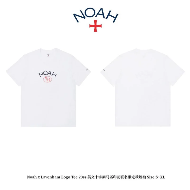 

23SS High quality Cross Horse Letter NOAH T Shirt Men Women EU Size Cotton NOAH Top Tees High Street Wholesale Clothes