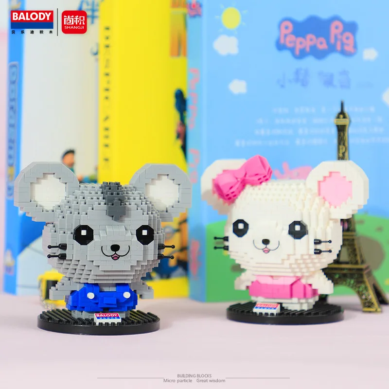 

Balody Mini Blocks Lovely Mouse Building Bricks Toys for Children Girls Present Valentine Fun Toy Animal Juguetes Cartoon Model