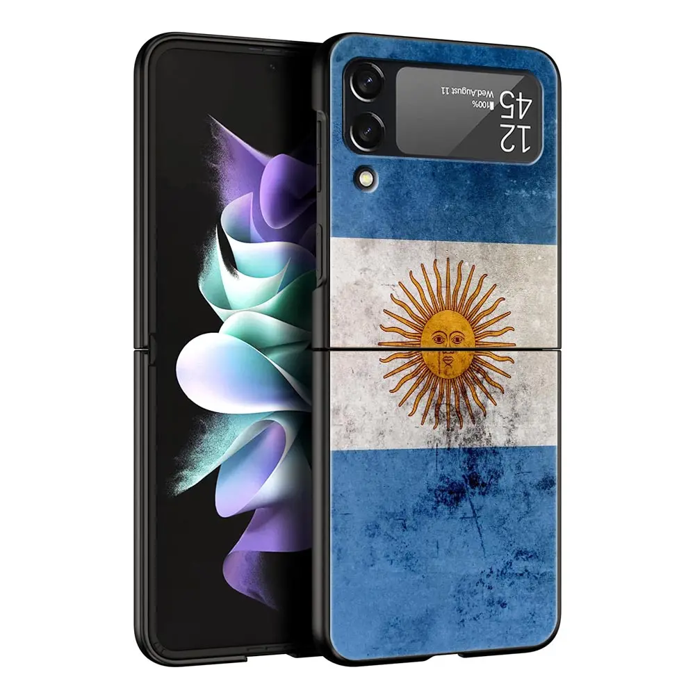 Argentina Flag Soccer Design Black Hard Shell Phone Case